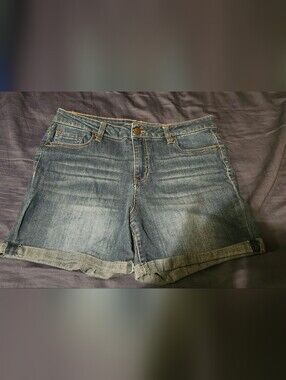 d.jeans Dark Blue Denim Shorts Rolled Hem - Size 10